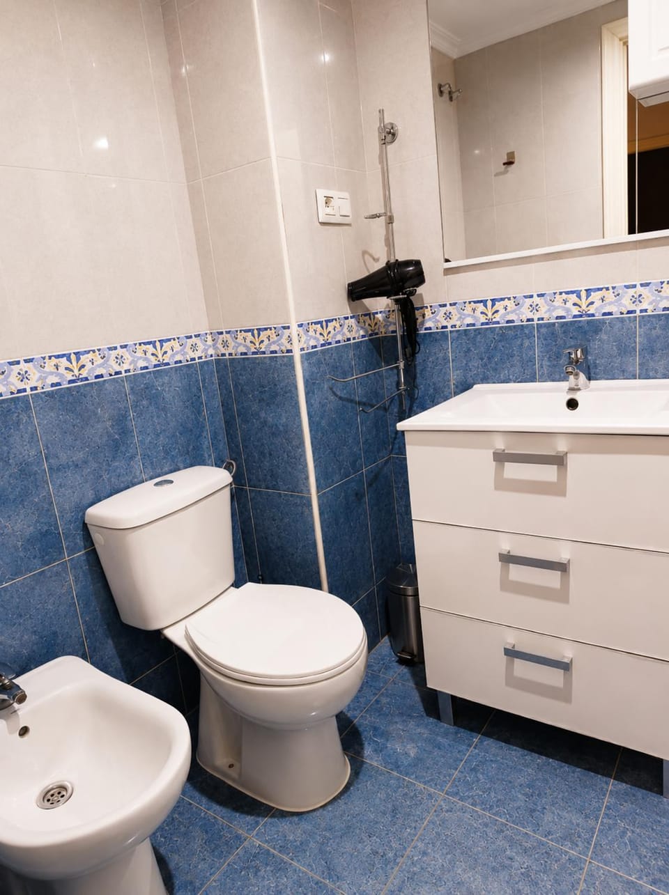 Bathroom, bidet, hair dryier