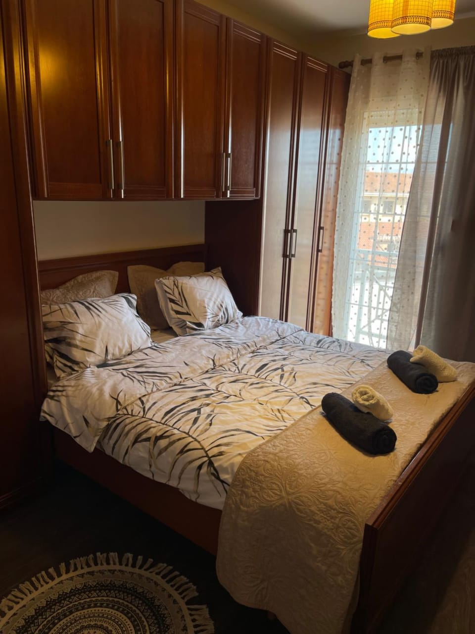 Bed, Photo of the whole room, Bedroom, towels, wardrobe