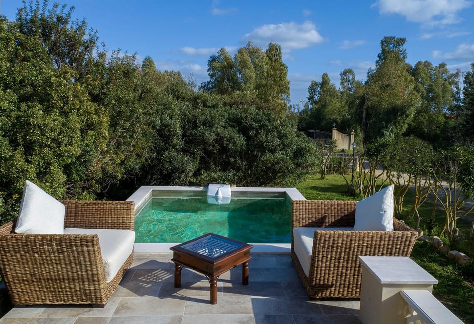 Patio, Spring, Day, Natural landscape, Garden, Garden view, Pool view, Swimming pool, sunbed