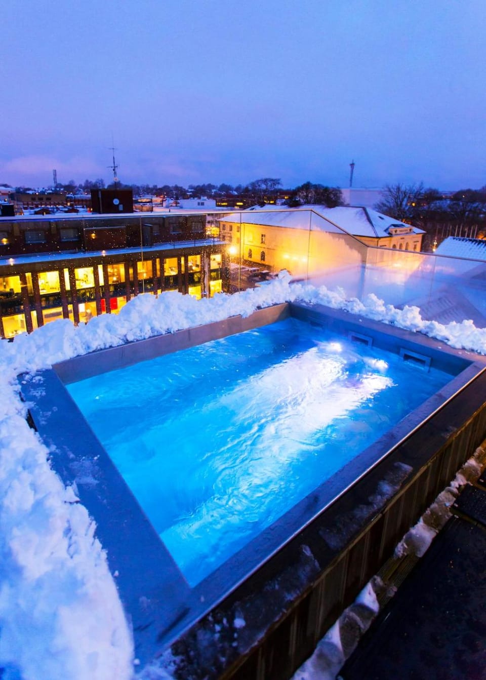 Night, Balcony/Terrace, Pool view, Swimming pool