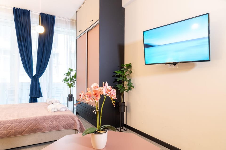 Bed, TV and multimedia, Photo of the whole room, wardrobe