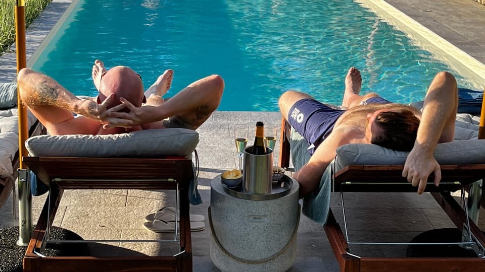 People, Food and drinks, Swimming pool, sunbed