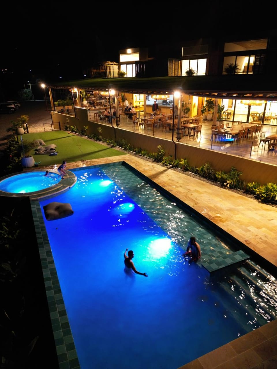 Night, People, Pool view, Swimming pool, group of guests
