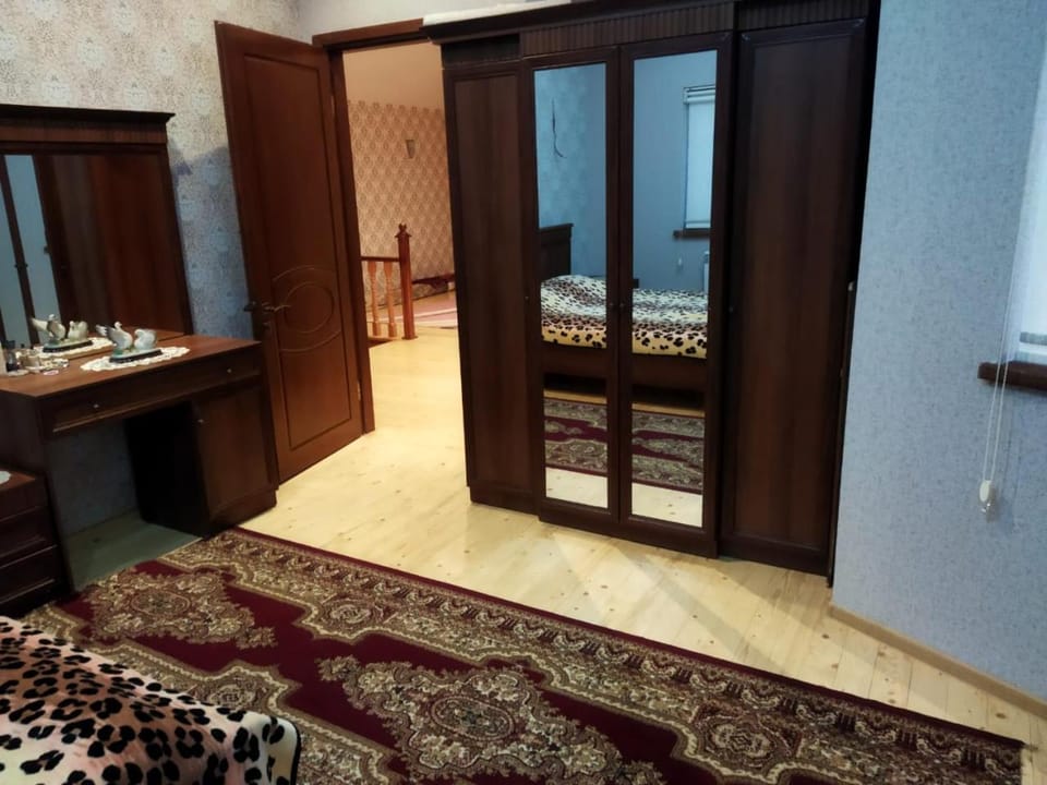 Bed, wardrobe