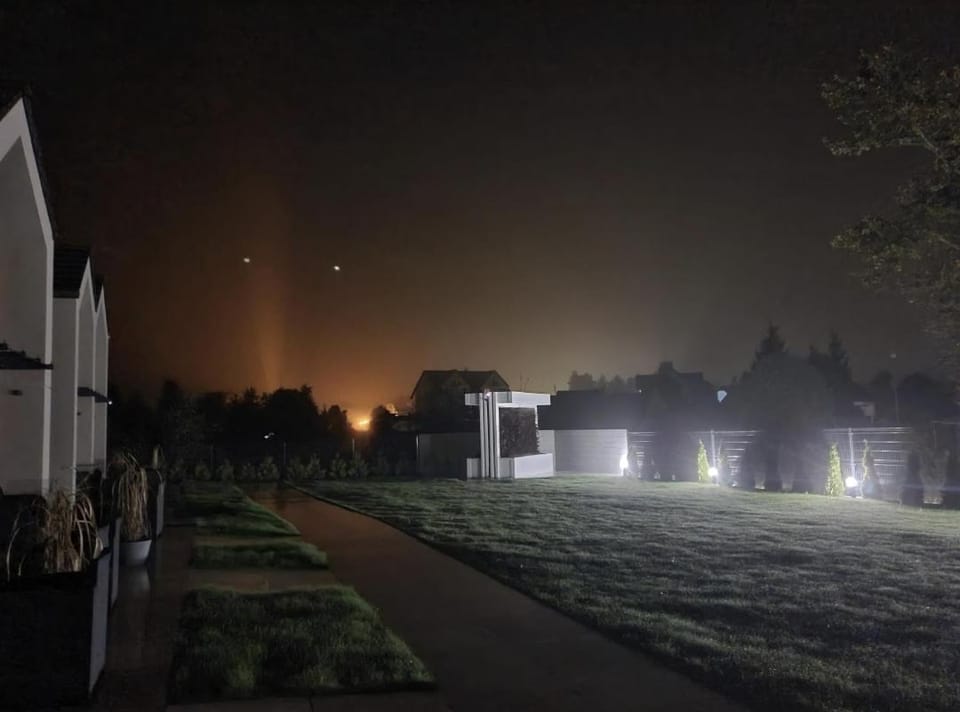 Property building, Night, Garden, Garden view