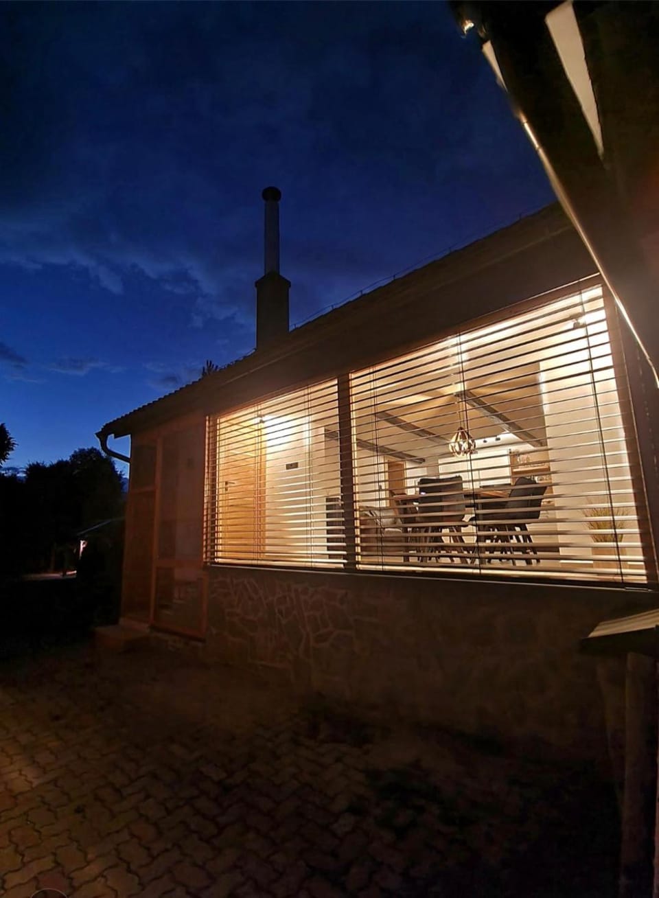 Property building, Off site, Night, Text overlay