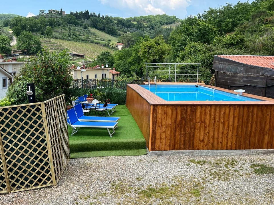Property building, Living room, Swimming pool