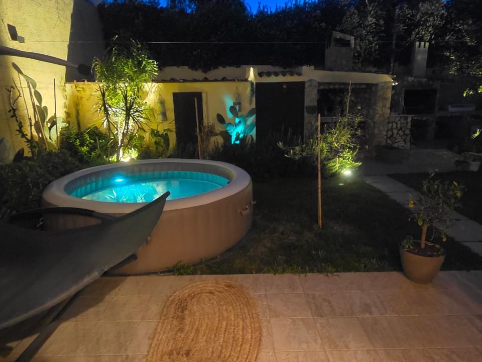 Night, Garden, Hot Tub, Garden view
