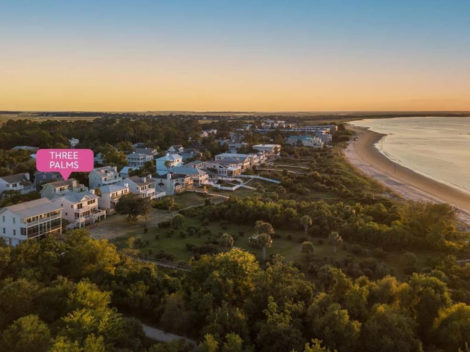 Natural landscape, Bird's eye view, Beach, Sunset