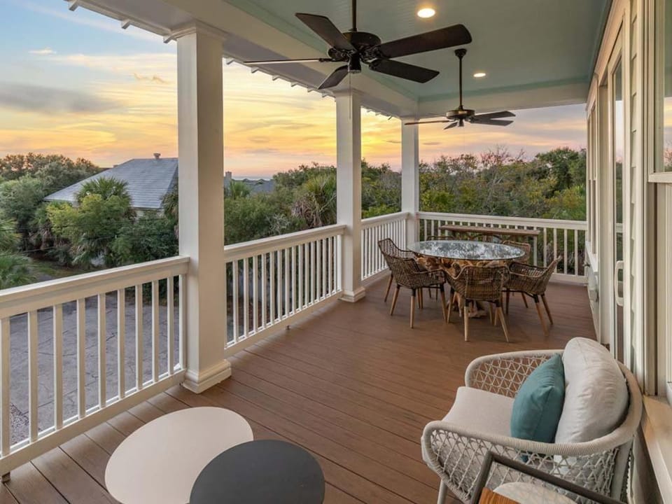 Natural landscape, Balcony/Terrace, Seating area, Sunset, furniture