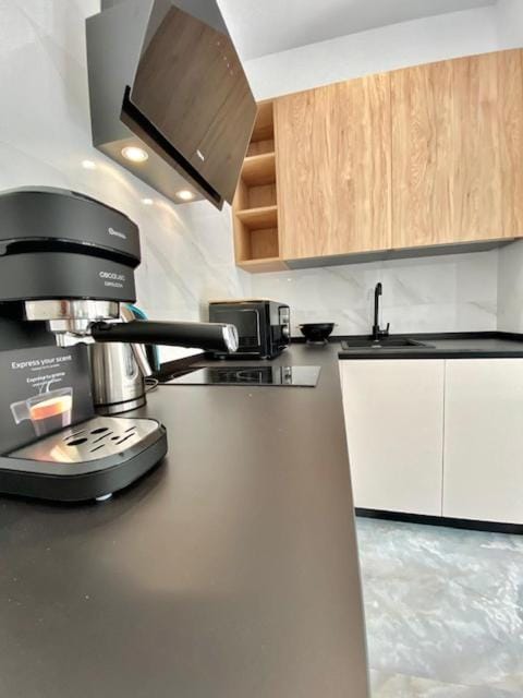 Coffee/tea facilities, Kitchen or kitchenette, minibar, stove
