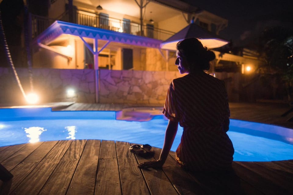 Night, Pool view, Swimming pool