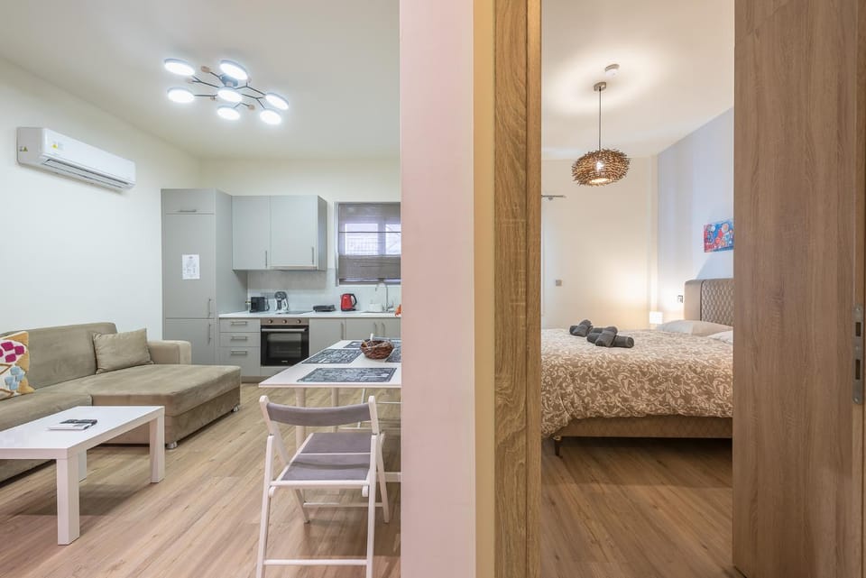 Bed, Kitchen or kitchenette, Living room, Photo of the whole room, Seating area, Dining area, Bedroom, minibar, pet friendly, air conditioner