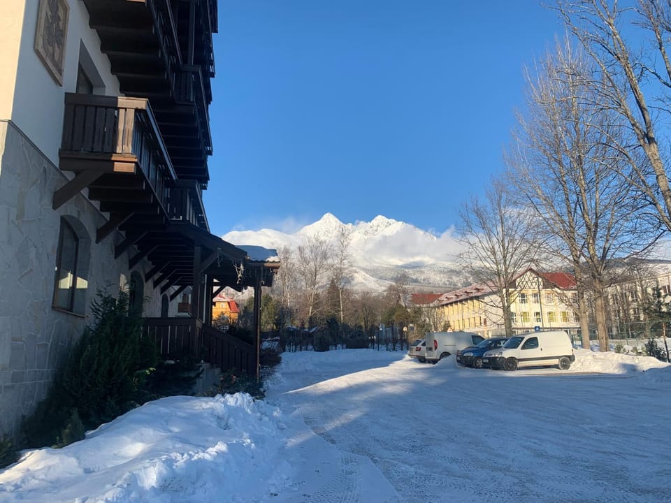 Winter, Mountain view, Parking