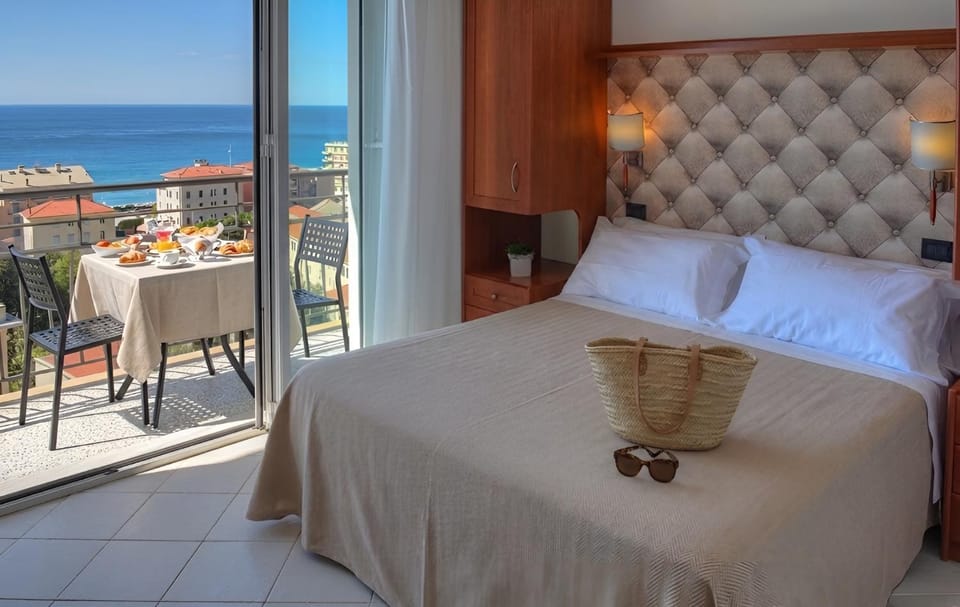 Bed, View (from property/room), Photo of the whole room, Bedroom, Sea view