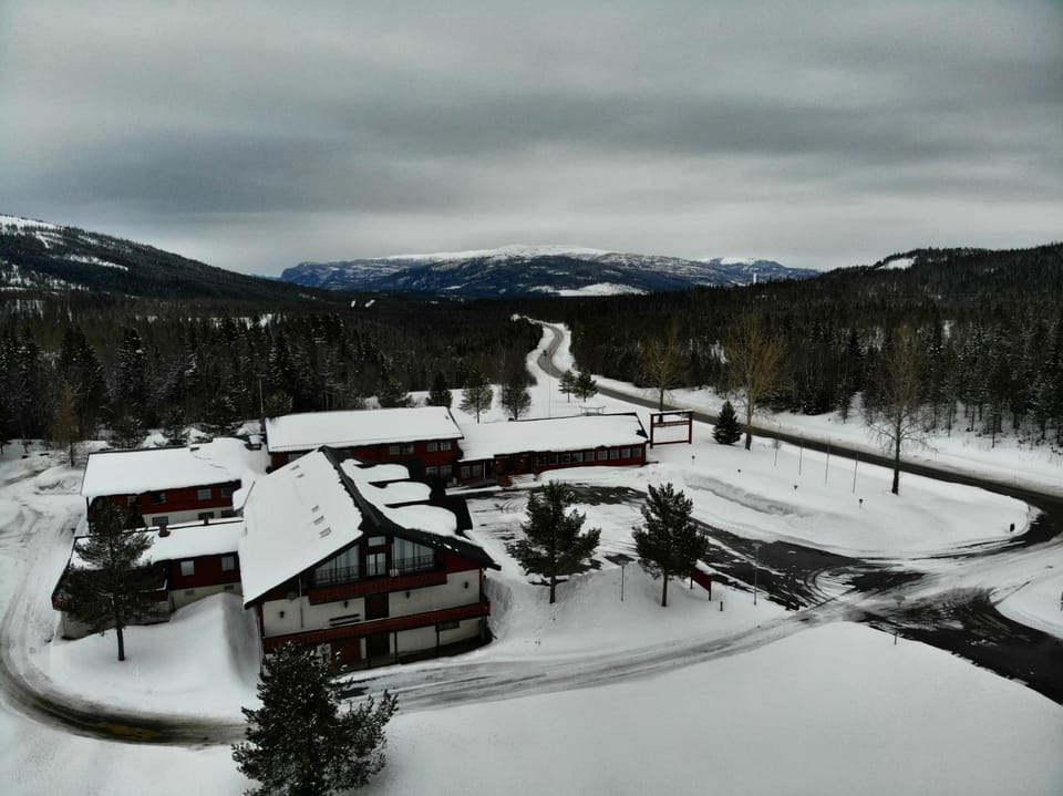 Property building, Bird's eye view, Winter