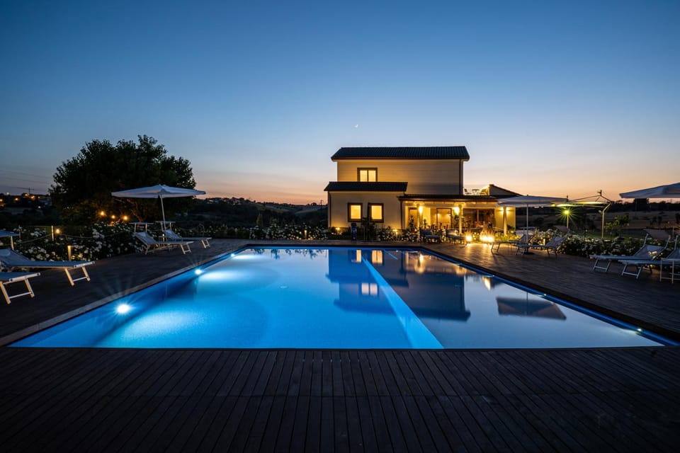 Pool view, Swimming pool, Sunset