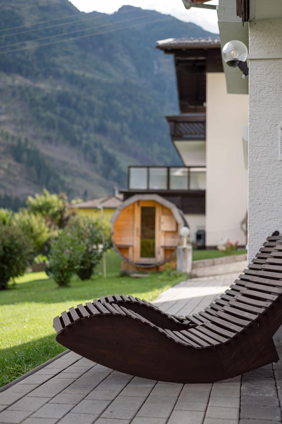 Natural landscape, Garden, Sauna, Garden view, sunbed