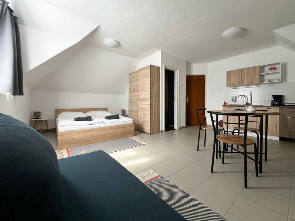 Bed, TV and multimedia, Kitchen or kitchenette, Photo of the whole room, Bedroom