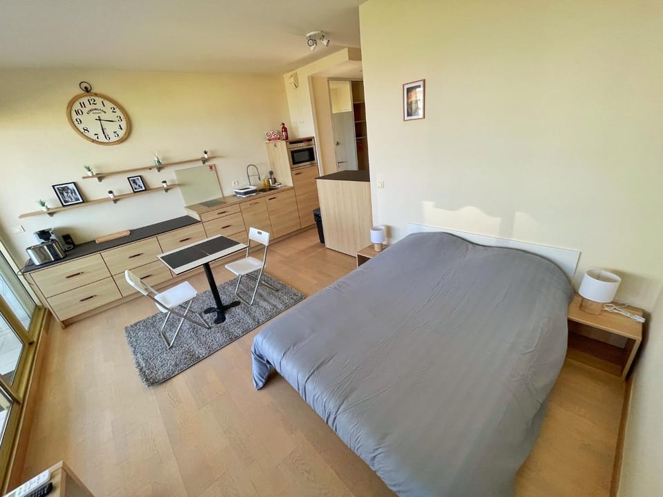 Bed, Kitchen or kitchenette, Dining area