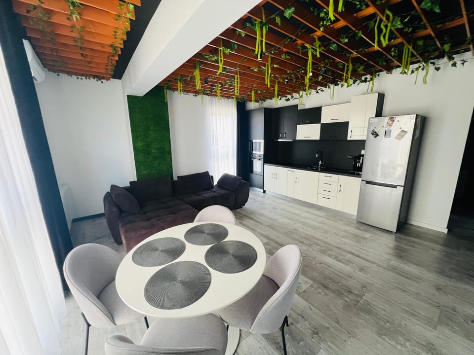 Kitchen or kitchenette, Living room, Dining area, oven