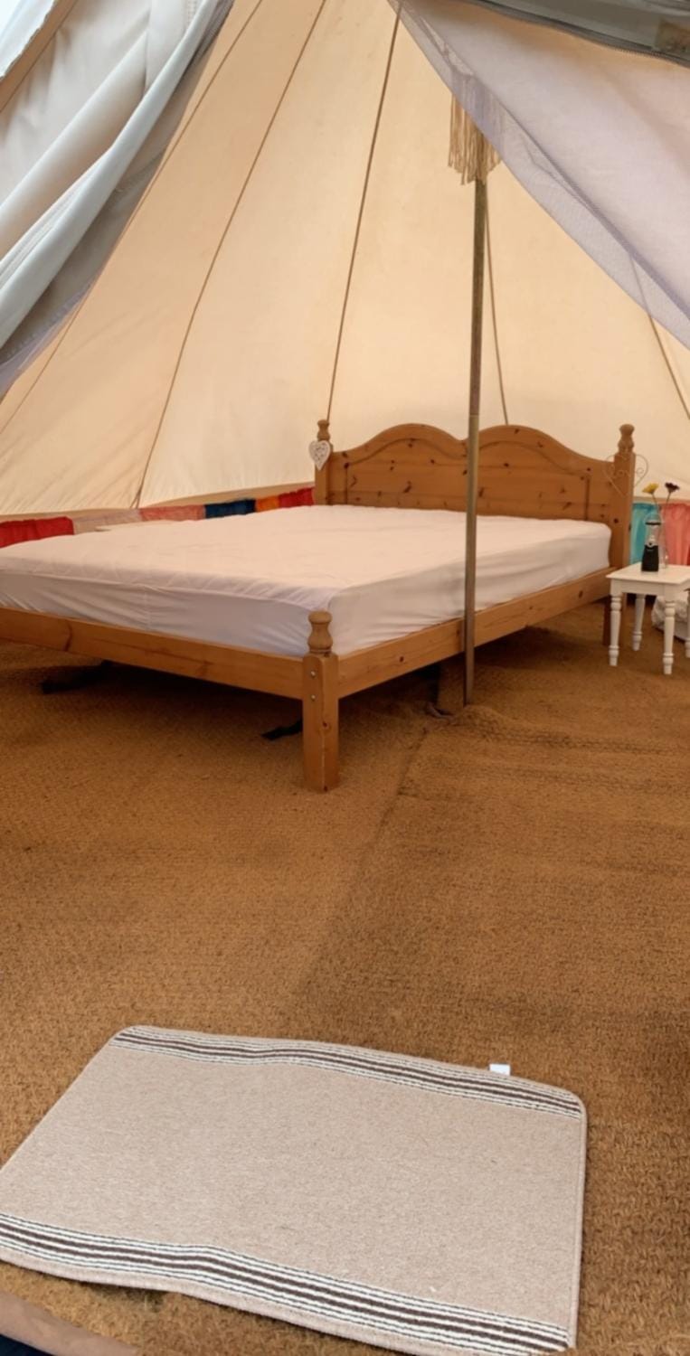 bell tent 2 Glyncoch Isaf Farm Luxury tent in Penbryn