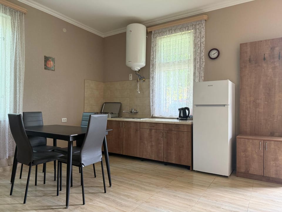 Kitchen or kitchenette, Dining area, stove, kitchen