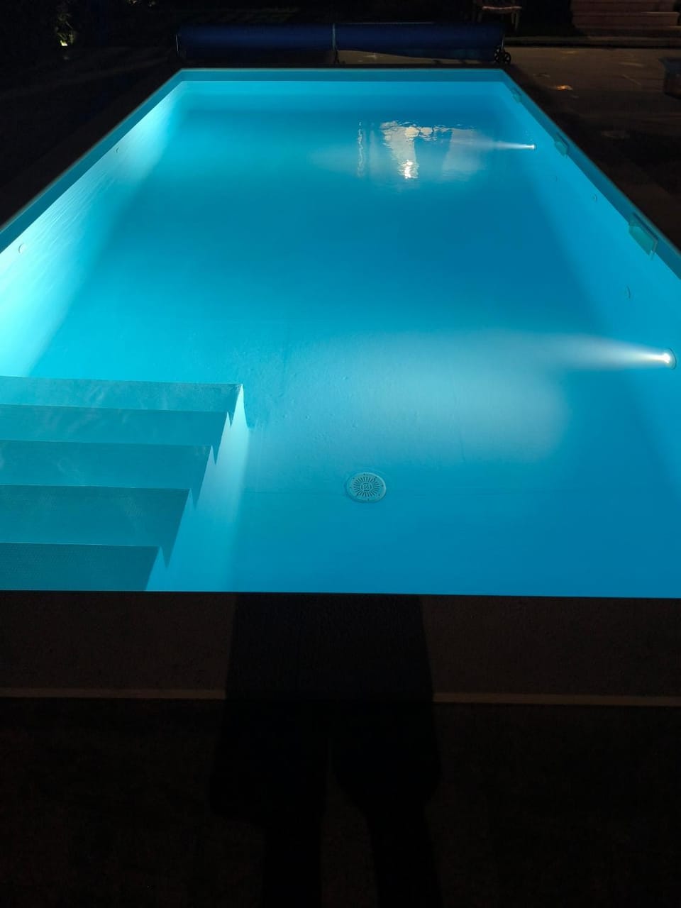 Night, Pool view, Swimming pool