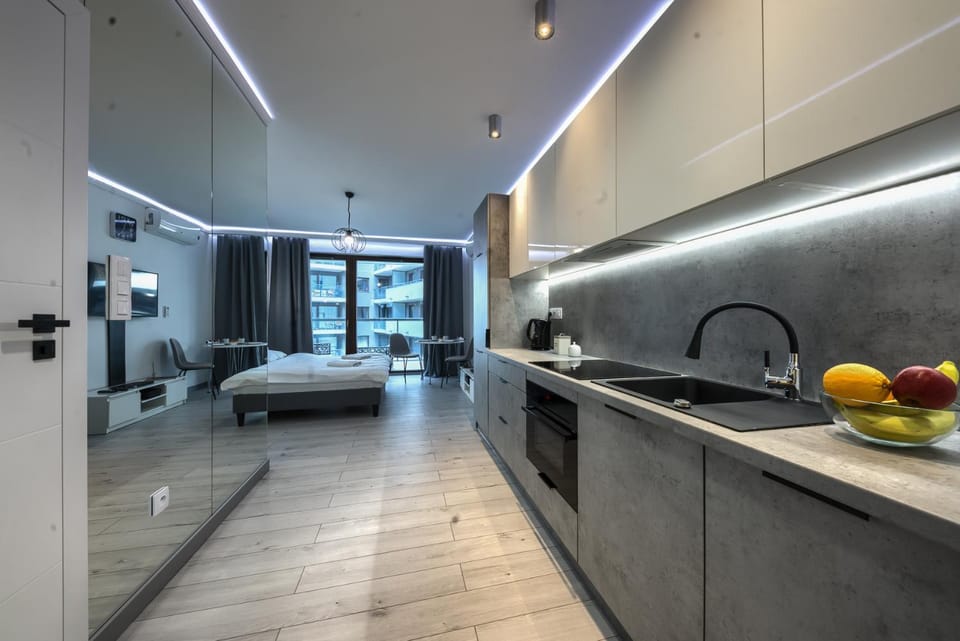Living room, kitchen