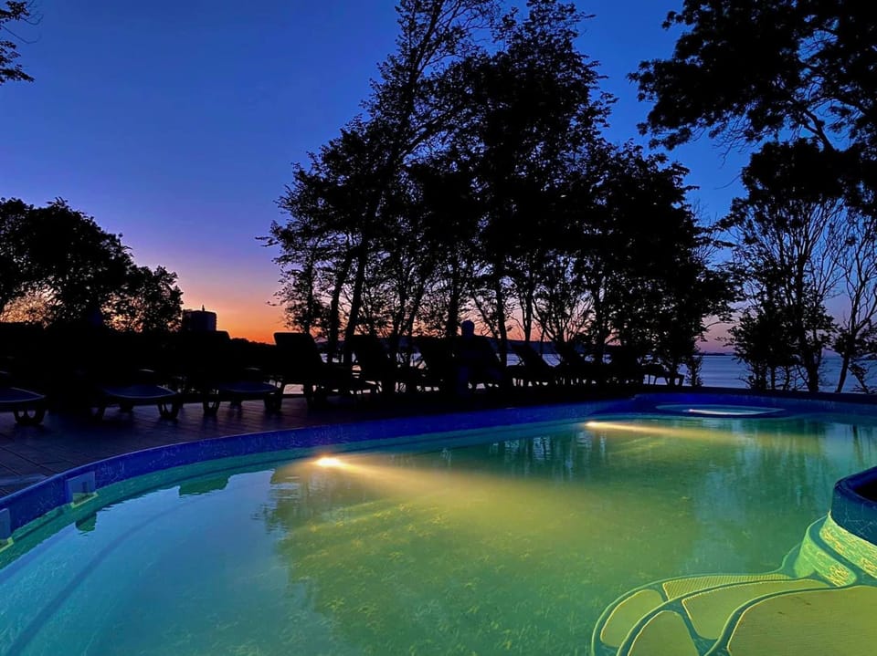 Swimming pool, Sunrise, Sunset