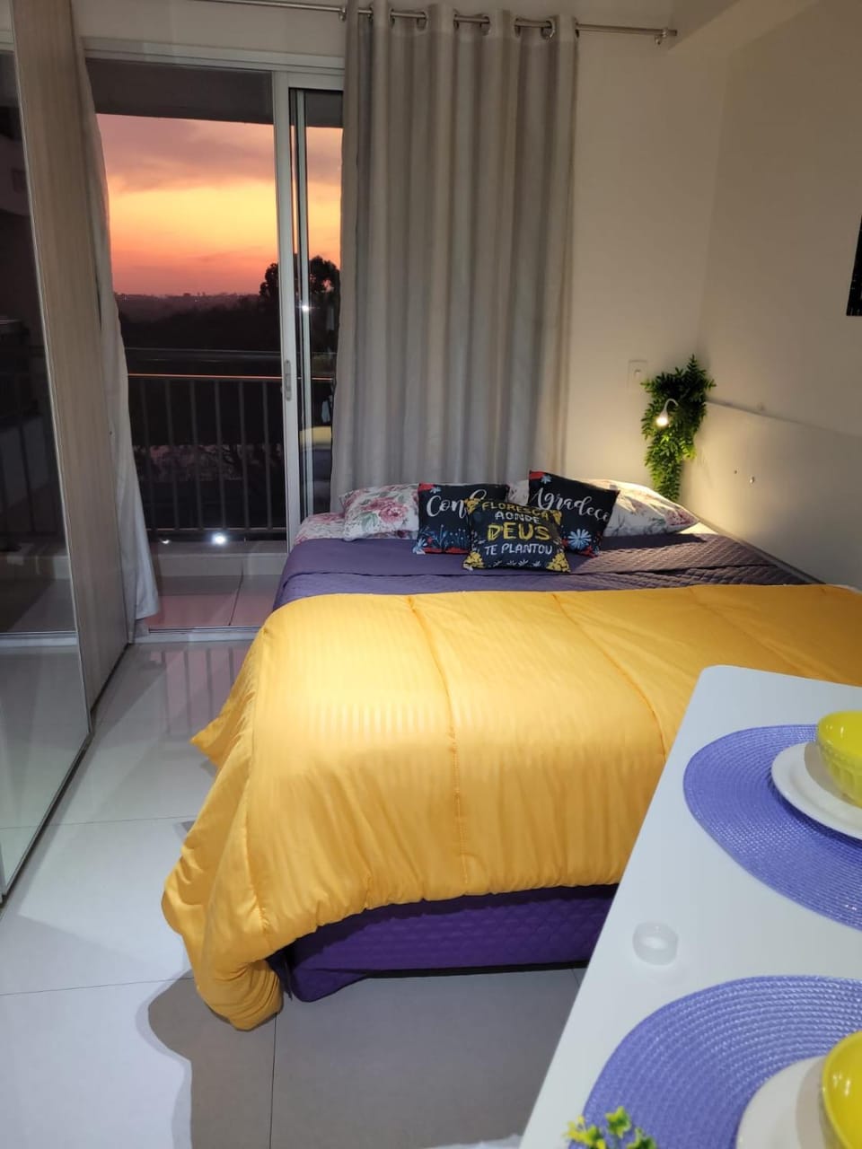 Bed, Bedroom, Sunset