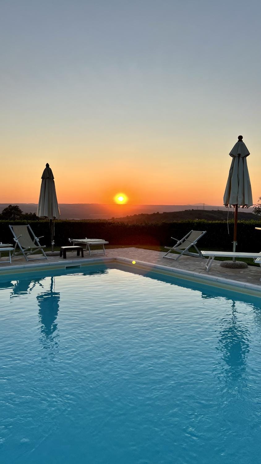Swimming pool, Swimming pool, Sunset