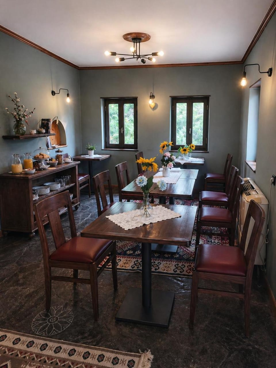Restaurant/places to eat, Living room, Food and drinks, Seating area, Dining area, Food, Breakfast, Buffet breakfast