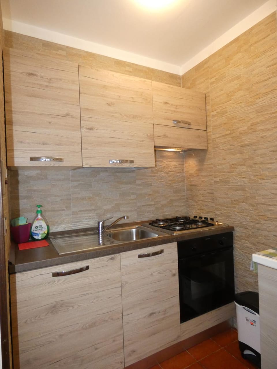 Kitchen or kitchenette, stove, kitchen