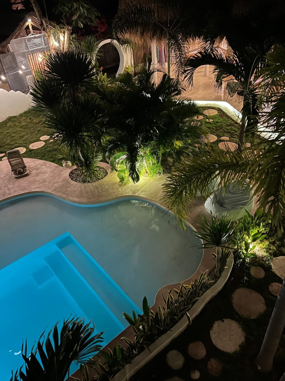 Night, Garden, Garden view, Pool view, Swimming pool