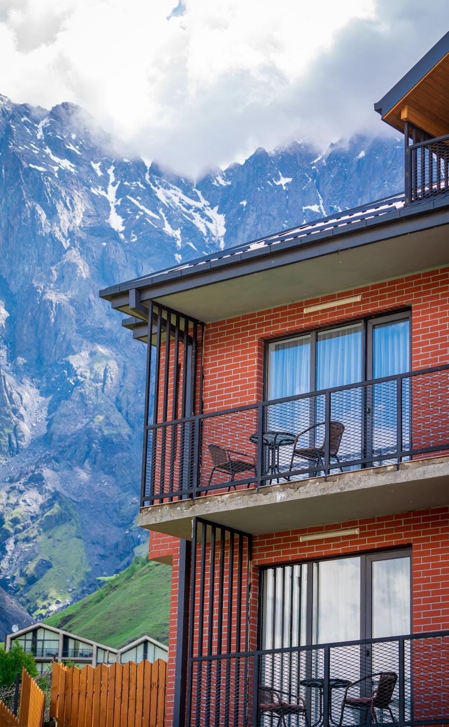 Property building, Natural landscape, Balcony/Terrace, Mountain view