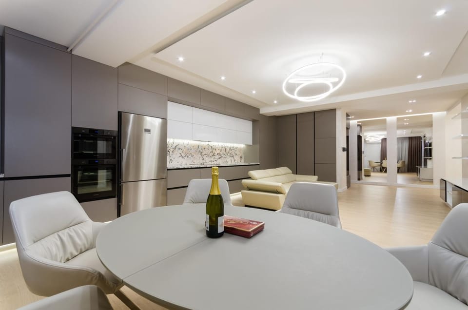 Living room, kitchen