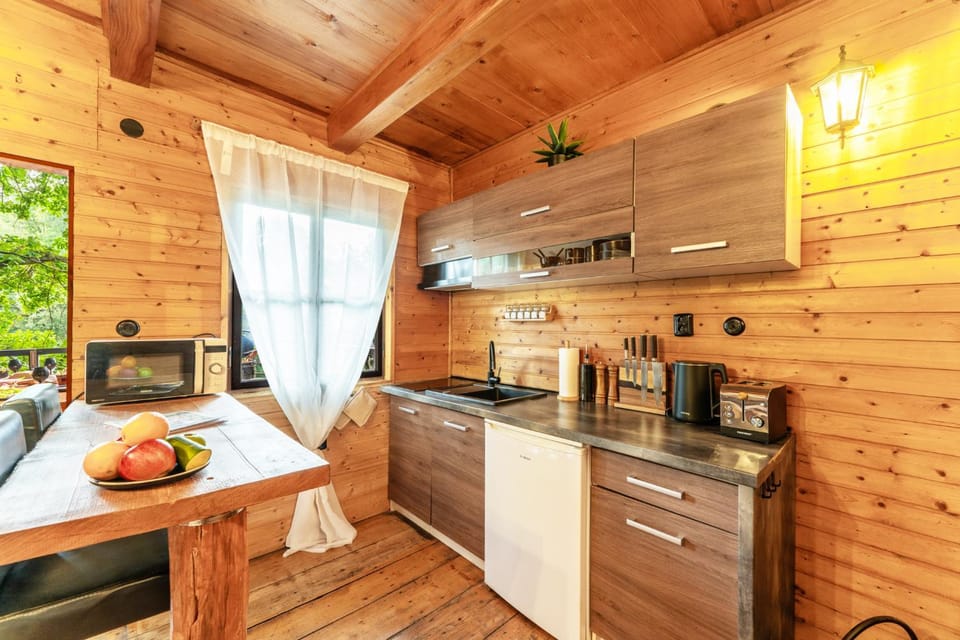 Coffee/tea facilities, Kitchen or kitchenette, stove