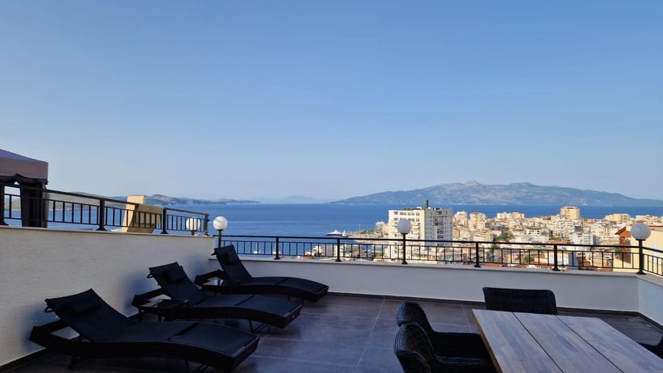 View (from property/room), Balcony/Terrace, Mountain view, Sea view