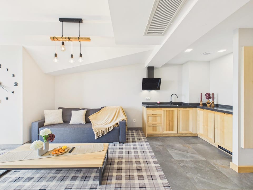 Kitchen or kitchenette, Living room, Seating area