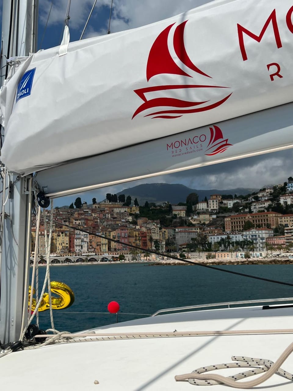 Red Sail Docked boat in Monaco