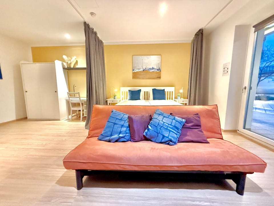Bed, Living room, Photo of the whole room