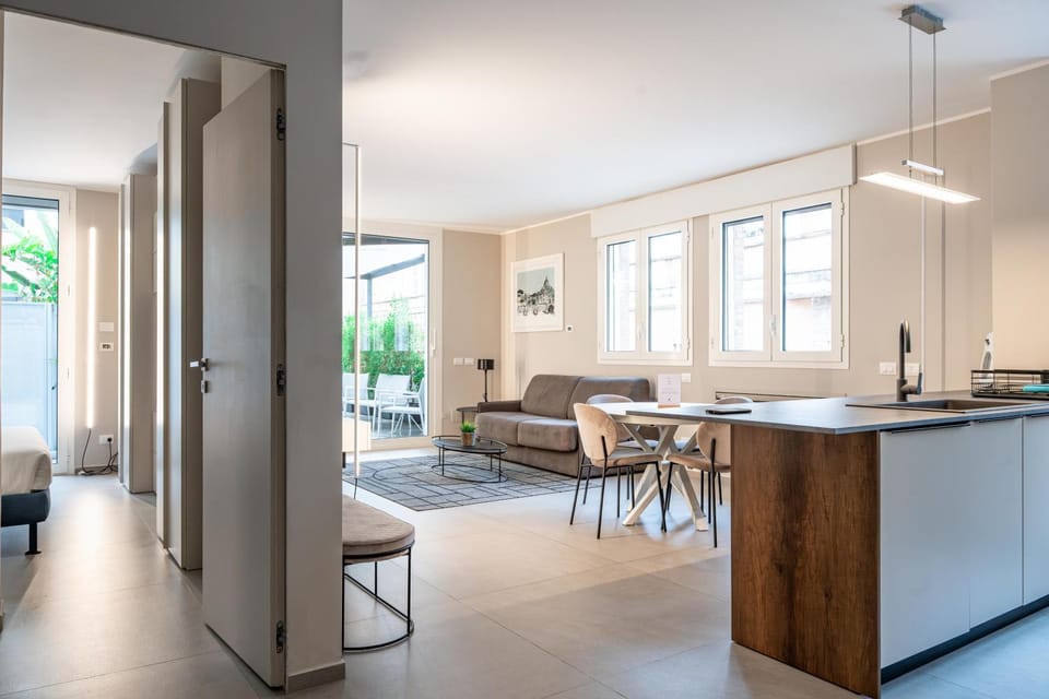 Kitchen or kitchenette, Living room, Dining area