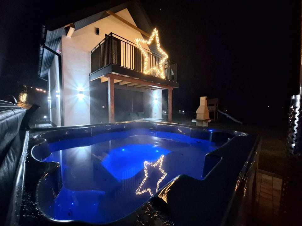 Night, Natural landscape, Hot Tub