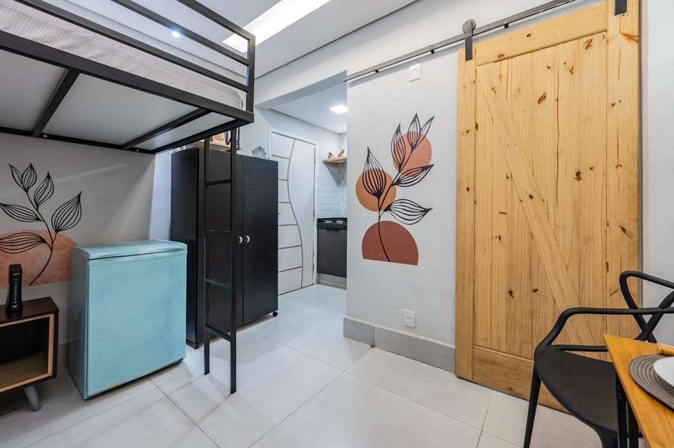 Kit pé na areia - Praia do Gonzaguinha - São Vicente - Wifi, TV e Ar condicionado Apartment in Santos