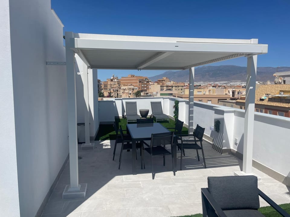 Property building, Day, Natural landscape, View (from property/room), Balcony/Terrace, Seating area, Dining area, Mountain view