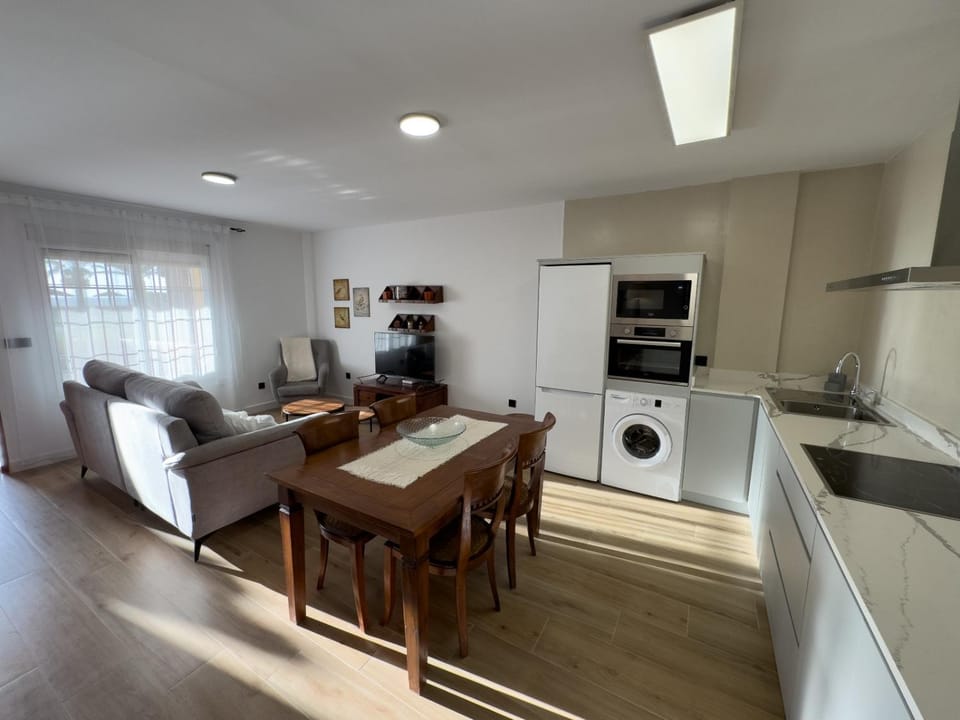 Living room, kitchen