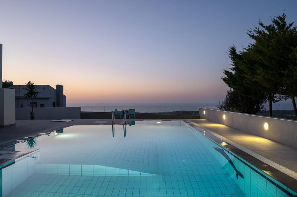 Property building, Swimming pool, Swimming pool, Sunset