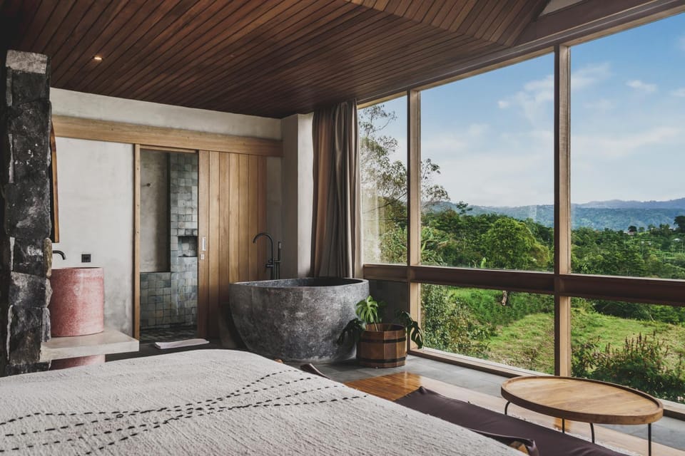 Bathroom, View (from property/room), Mountain view, Bath