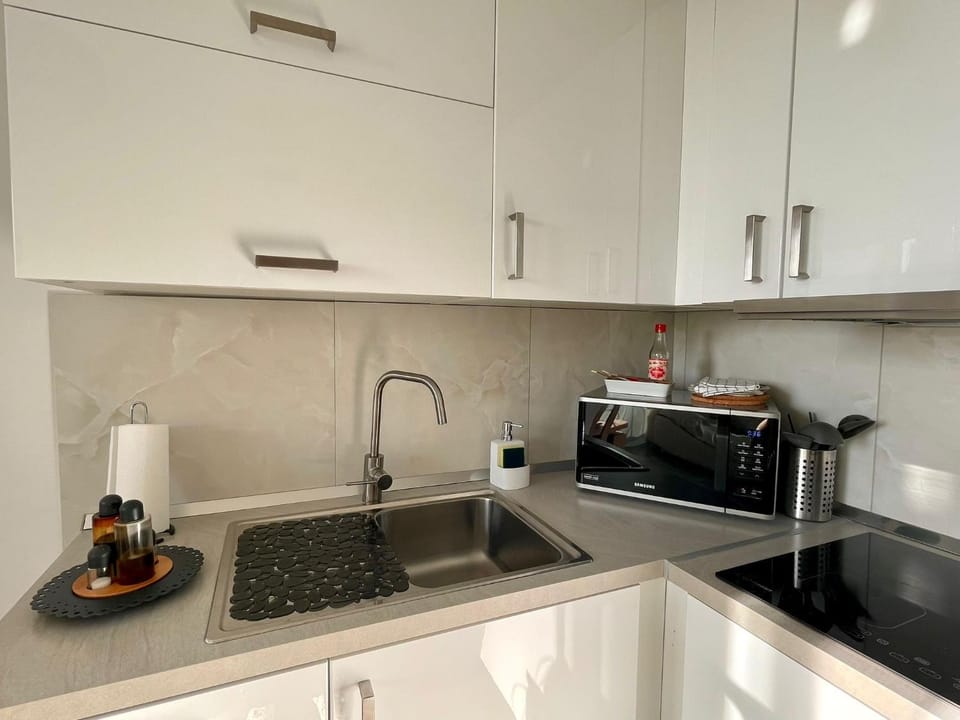 Kitchen or kitchenette, minibar, stove